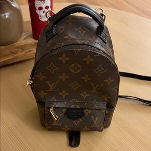 Monogram Mini Backpack with Gold Details